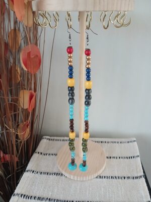 Mixed beads earrings E010