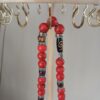 N0172 Red magnesite stretch necklace N017