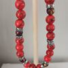 N0173 Red magnesite stretch necklace N017