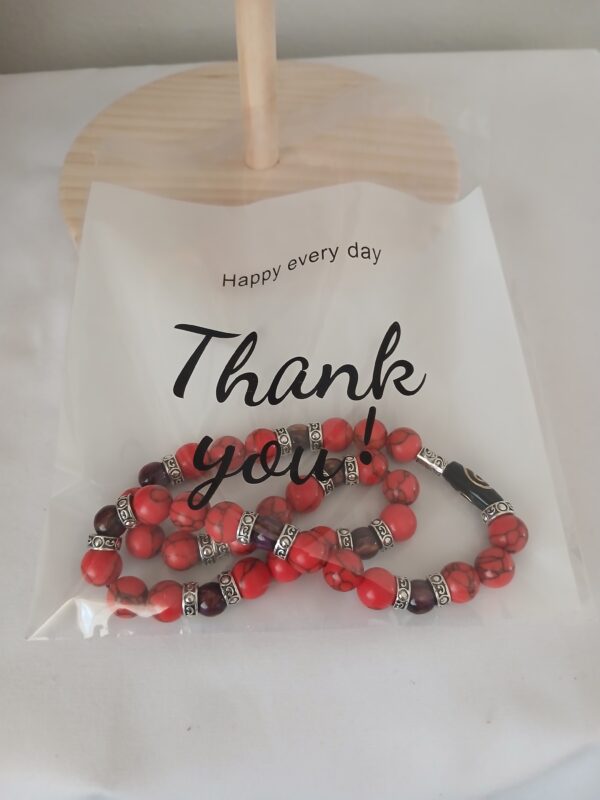 N0176 Red magnesite stretch necklace N017